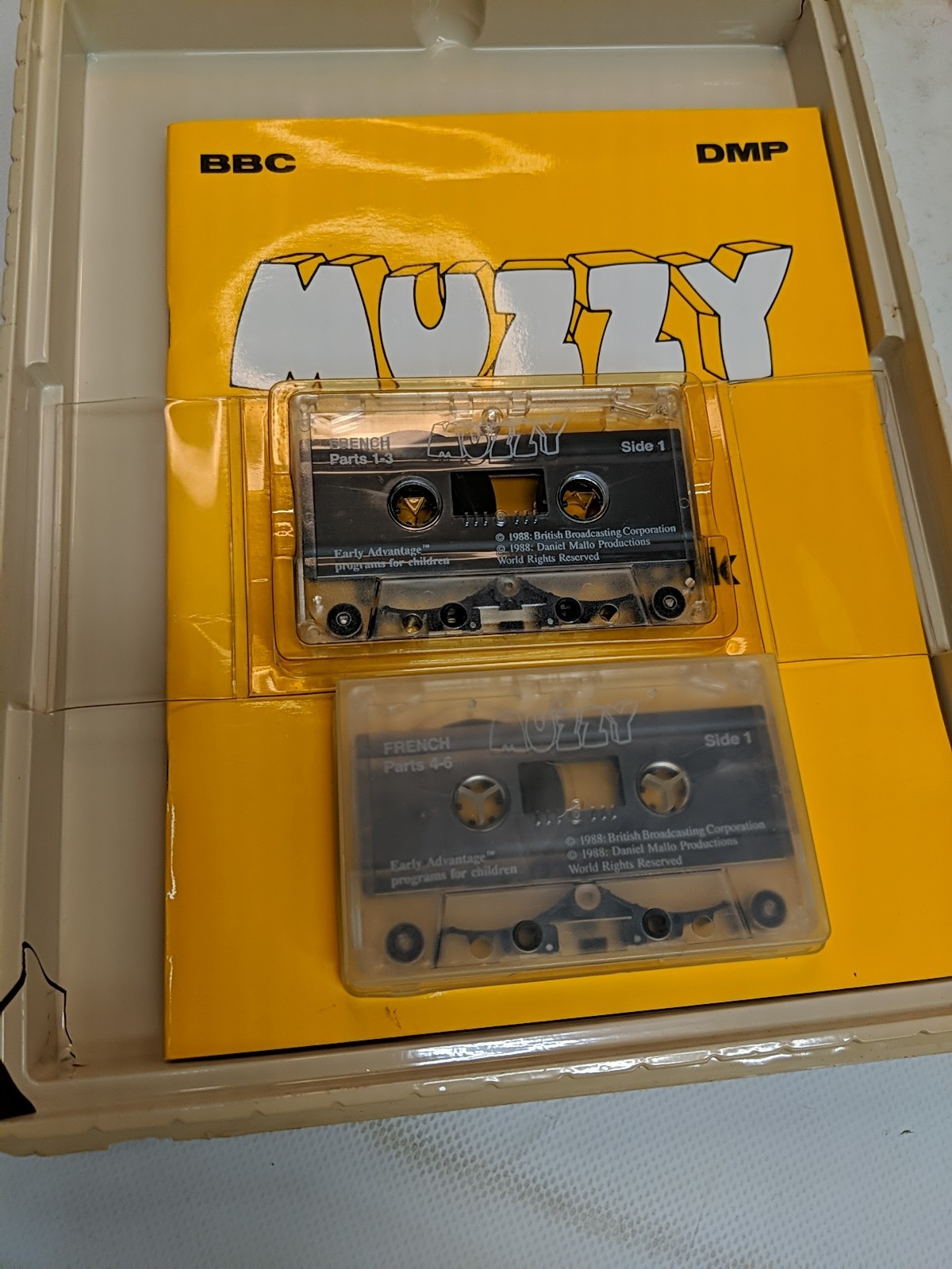 Muzzy Video French Course VHS/CASSETTE KIT BBC EARLY ADVANTAGE PROGRAM 1988 NOS