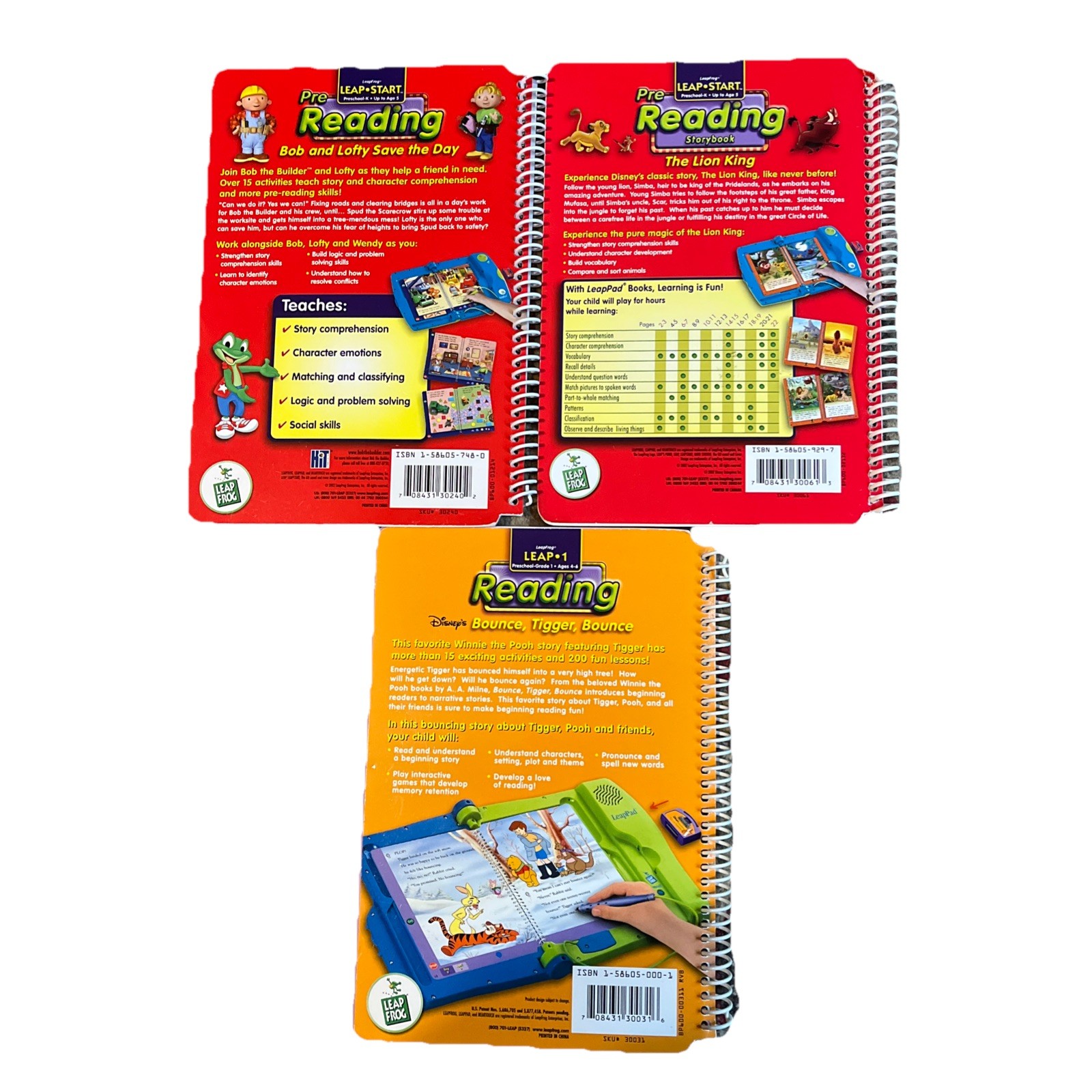 LeapFrog LeapPad Book Lot of 3 Books-No Cartridges Preschool-Grade 1 (LB045)