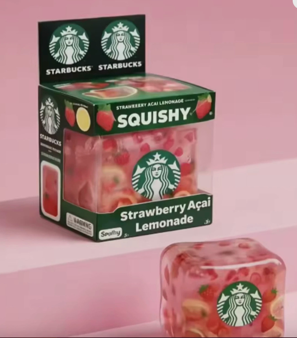 New Starbucks Strawberry Acai Lemonade Squishy Nice Cube Limited Edition