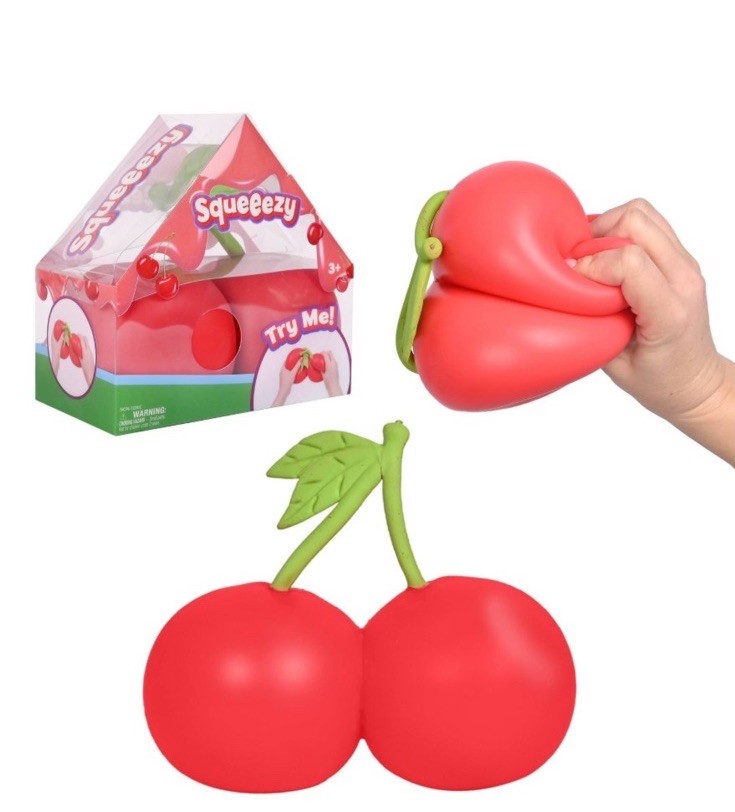 Squeeezy Squishy Sunny Days Toymendous Cherries JUMBO Squeeze Toy Free Shipping