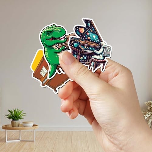 Pack 50 PCS Piano Stickers Musical Instrument Waterproof Vinyl Decals Music