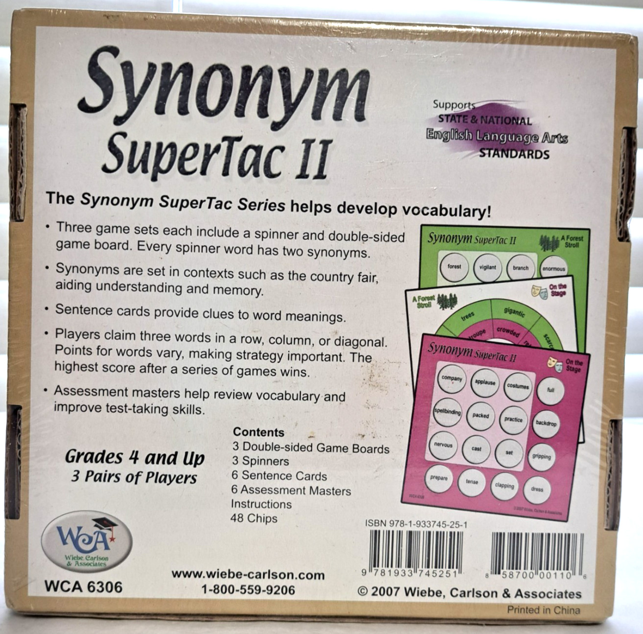 Wiebe, Carlson & Associates Synonym Supertac II Grades 4 And Up