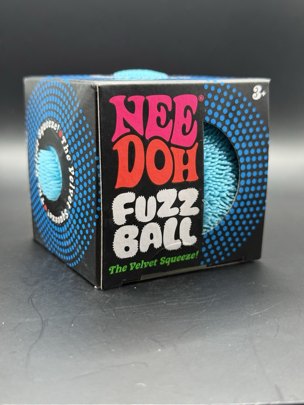 Schylling Nee Doh Needoh Fuzz Ball Velvet Squeeze BLUE