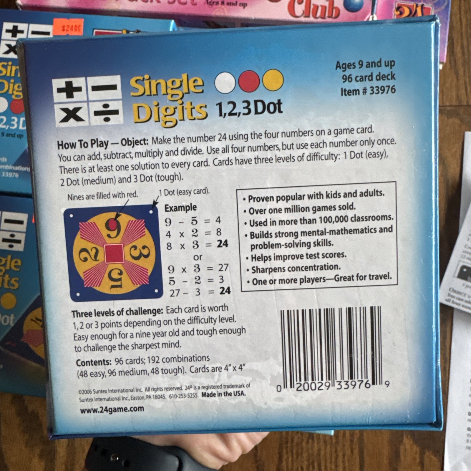 Math 24 Game Club Classroom Kit Intermediate Lot Single Double Practice Pack