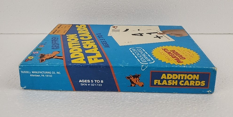 ✅ TOYS R US Geoffrey Addition Flash Cards – 1979 – Resealed!