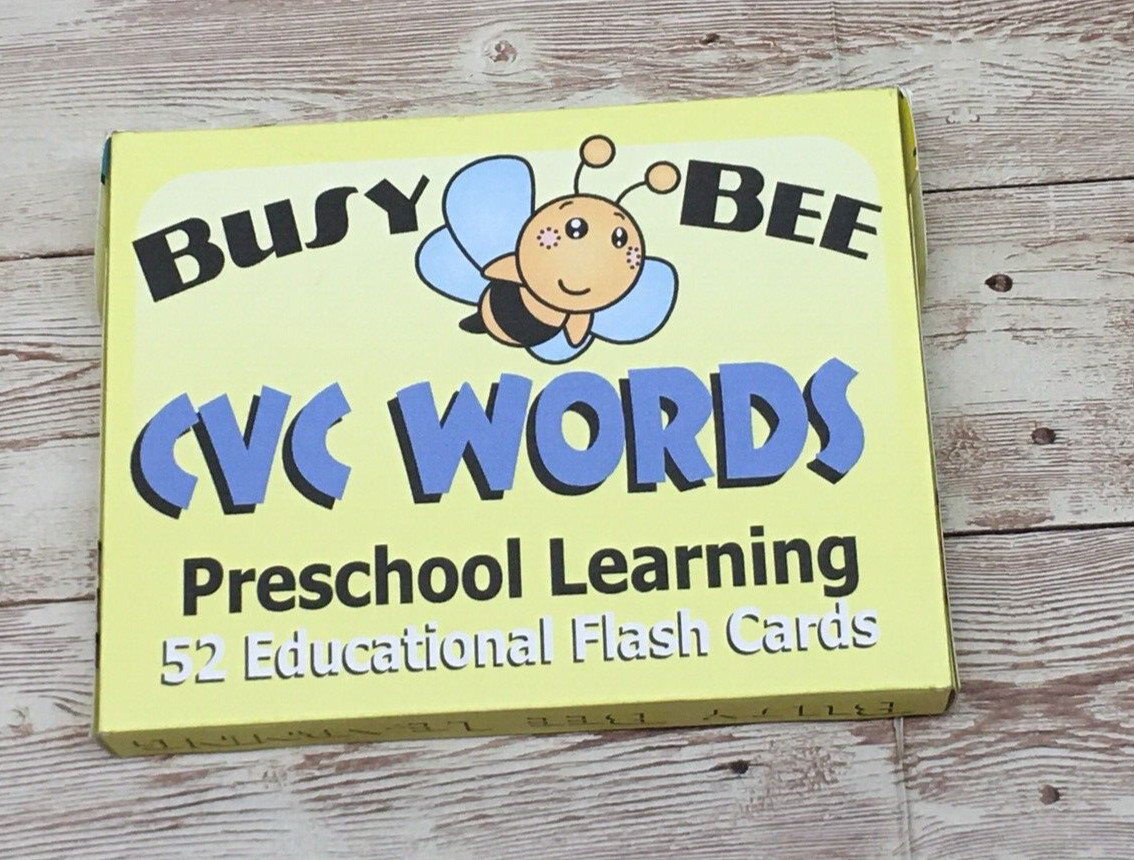 CVC Words – Busy Bee Preschool Learning – 52 Educational Flash Cards