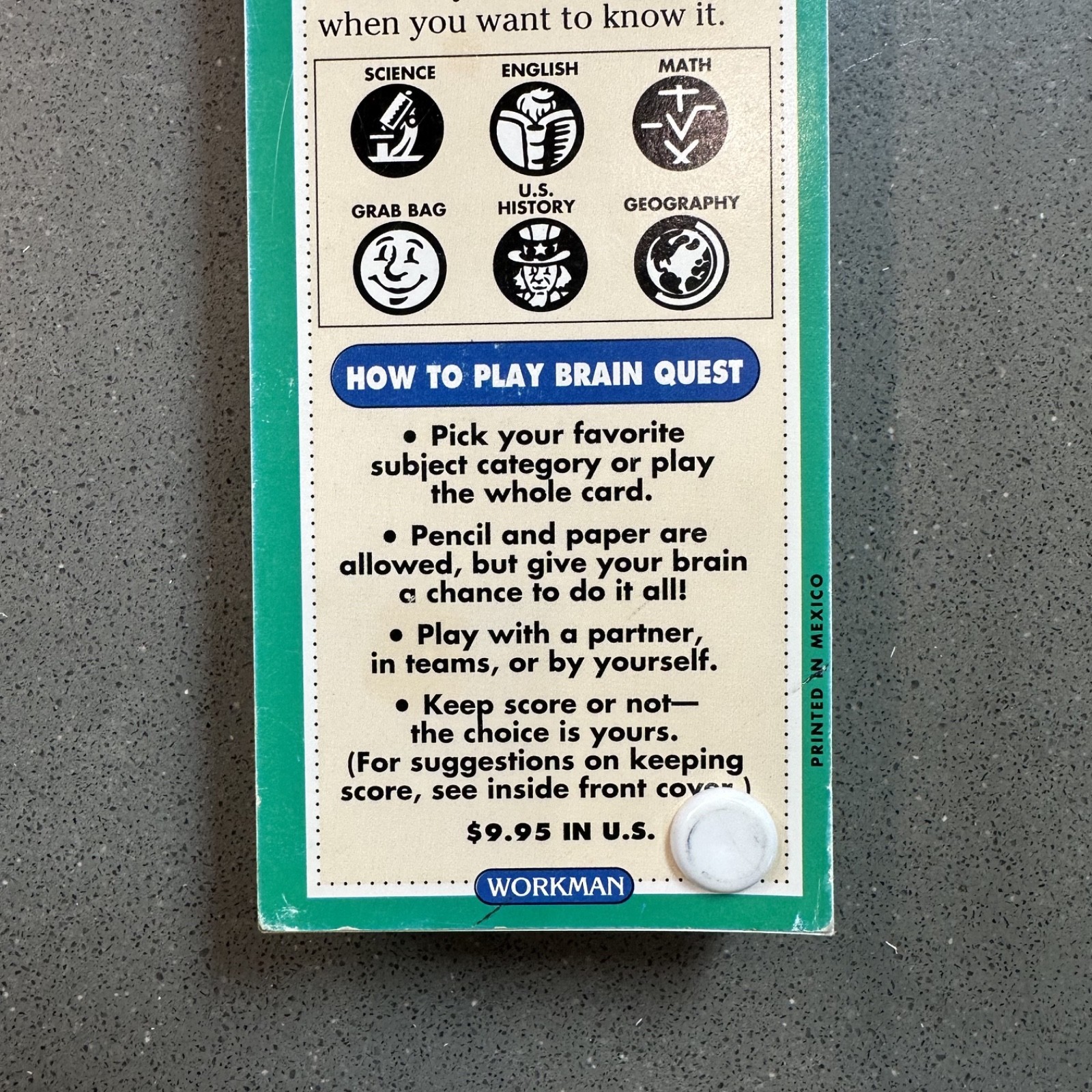Brain Quest 4th Grade Deck One Ages 9-10 Educational Learning Cards Homeschool