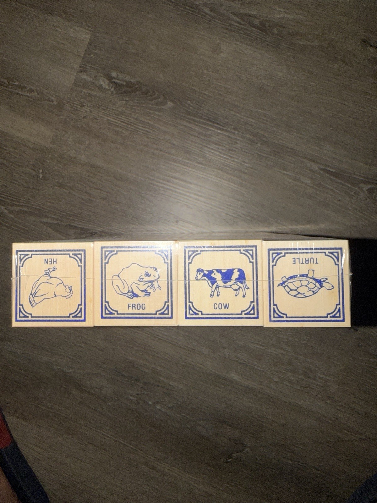 Wooden Alphabet & Number Animal Picture Blocks Set with Original Box