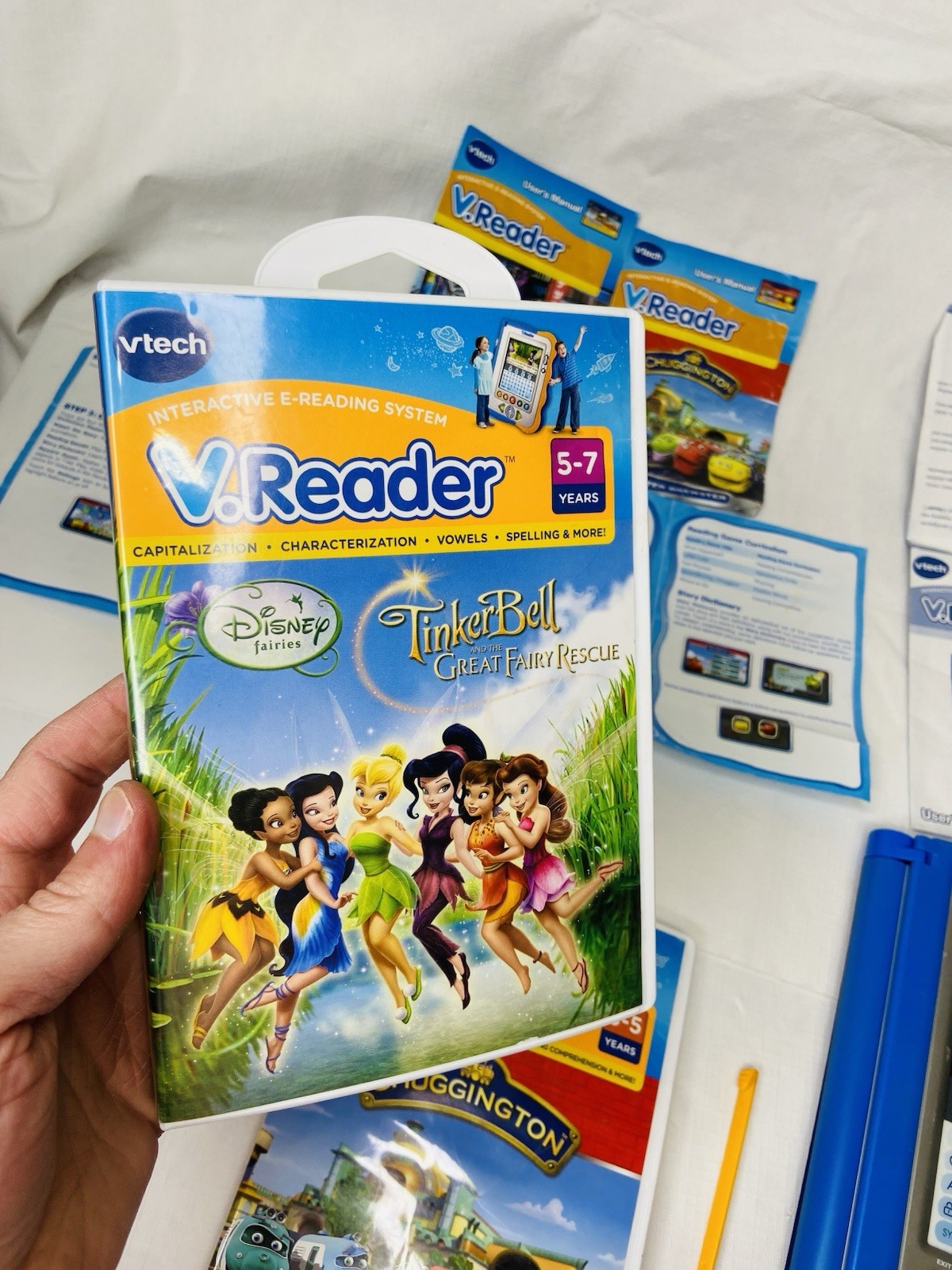 Vtech V.Reader Interactive Learning E-reading System Bundle 3 Games Working Pen