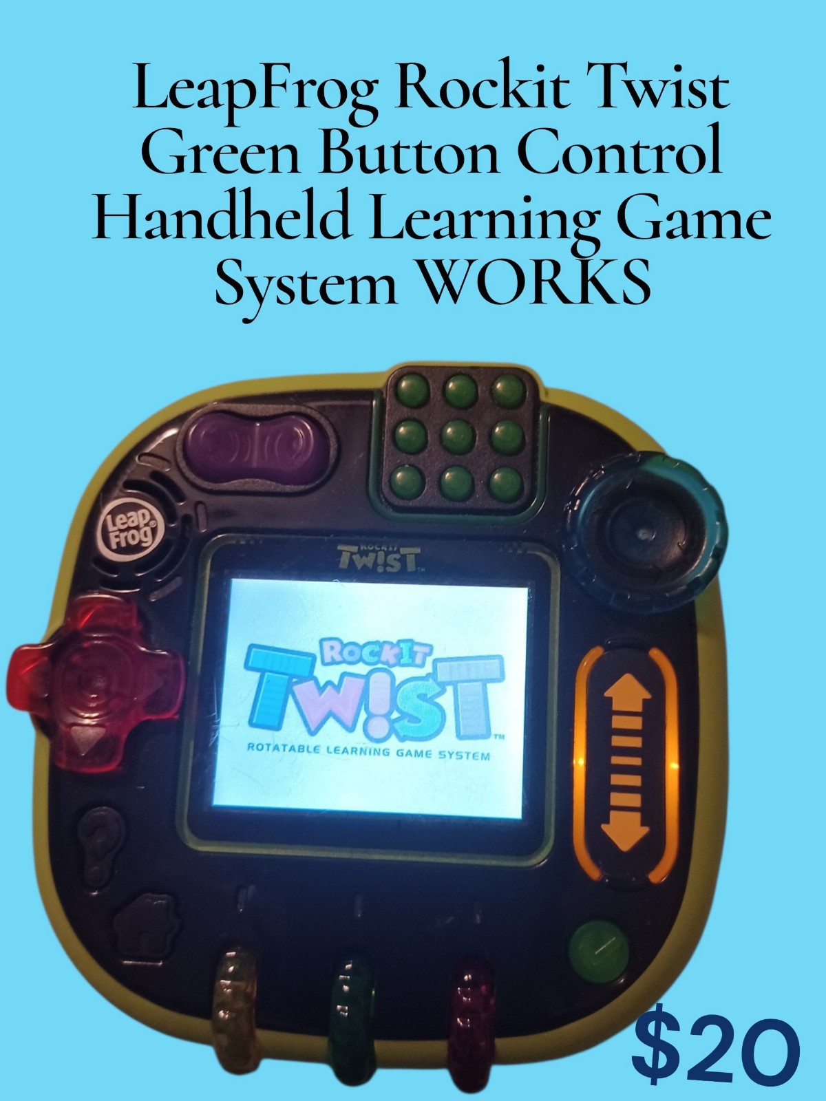 Leapfrog Rockit Twist Black/Green Button Control Handheld Learning Game System