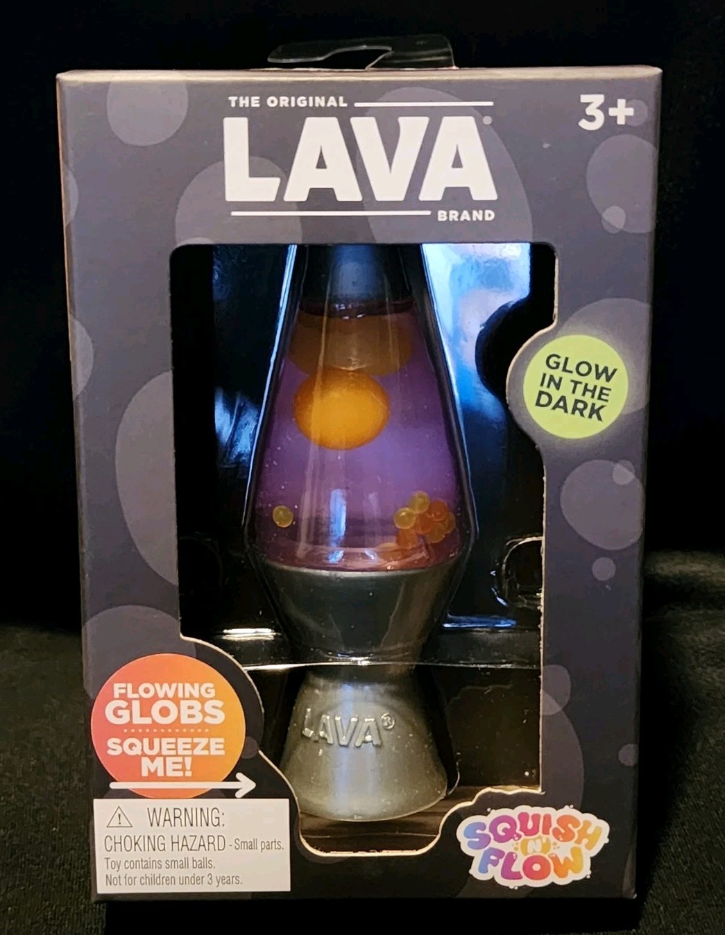 Schylling Lava Squish N Flow Squishy NeeDoh Glow In The Dark Purple Lamp Rare
