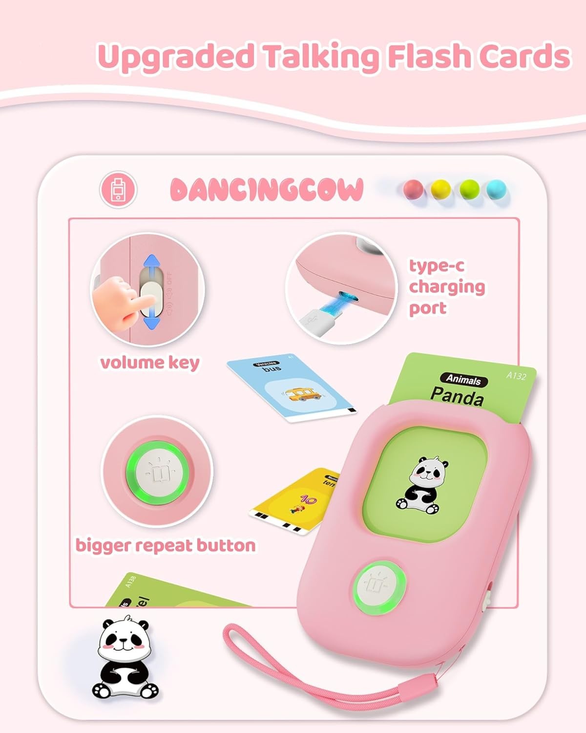 224 Words Talking Flash Cards Educational Learning Toy Toddlers 1-5 Years Old