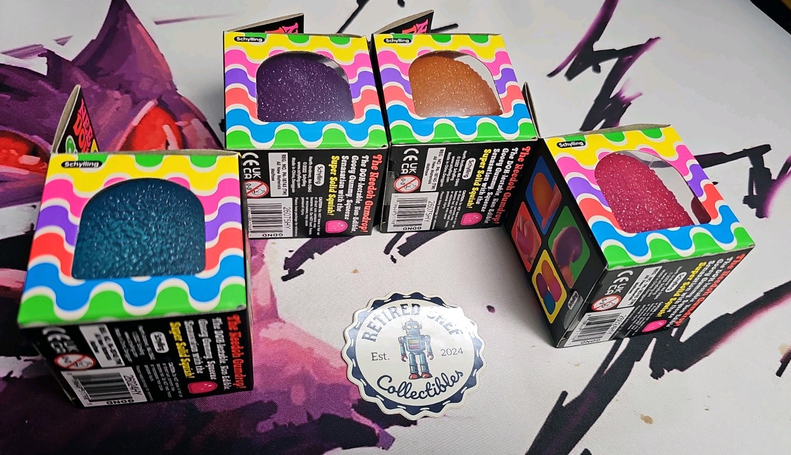 Nee Doh Lot Of 4. Full Set Of Gumdrop Purple, Pink, Blue & Orange 100% Authentic