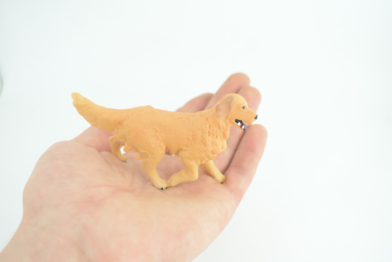 Golden Retriever Dog, Hand Painted Rubber Realistic Toy 4 Inches CH854 BB198