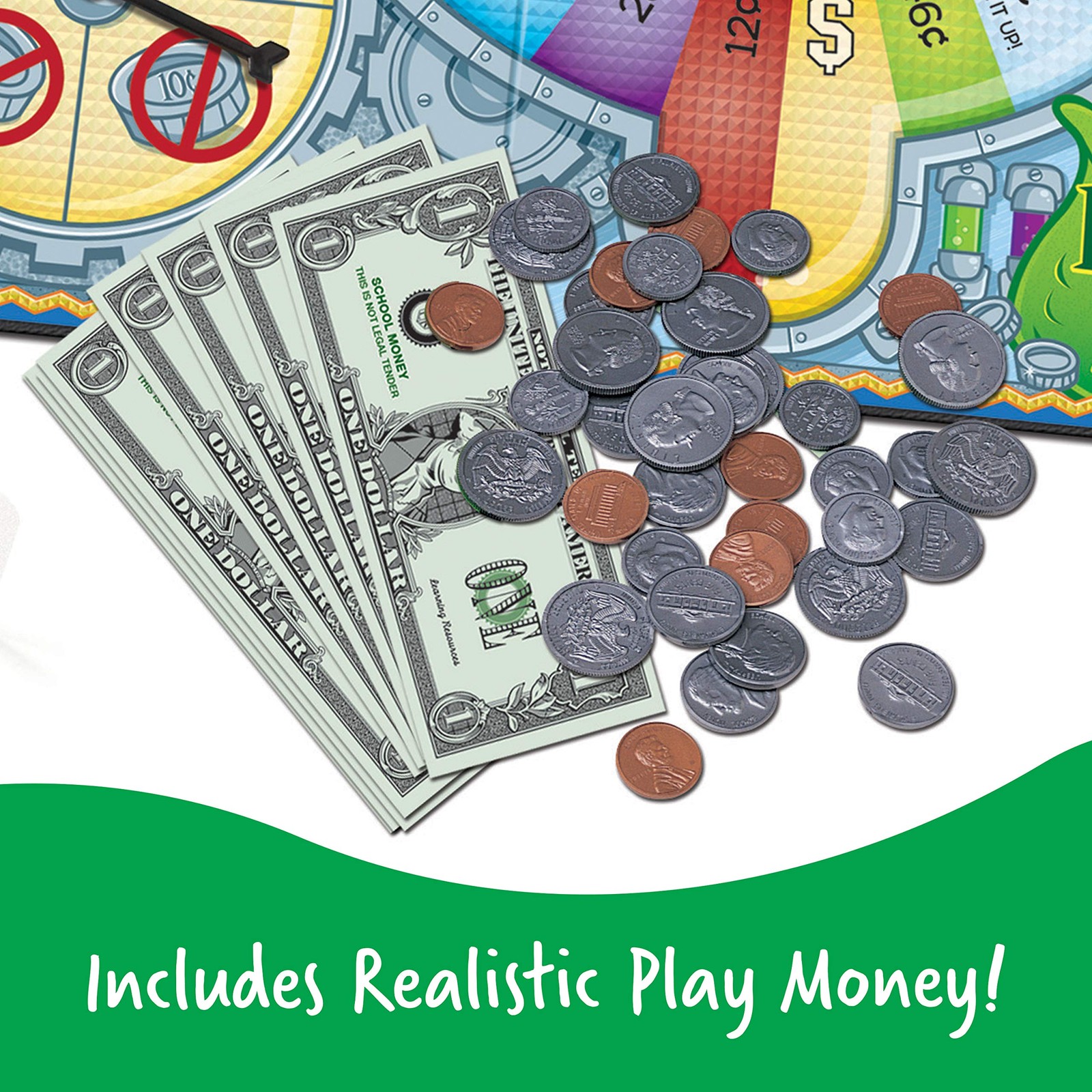 Coin Value Game Math Board Educational Fun for Kids – Wooden