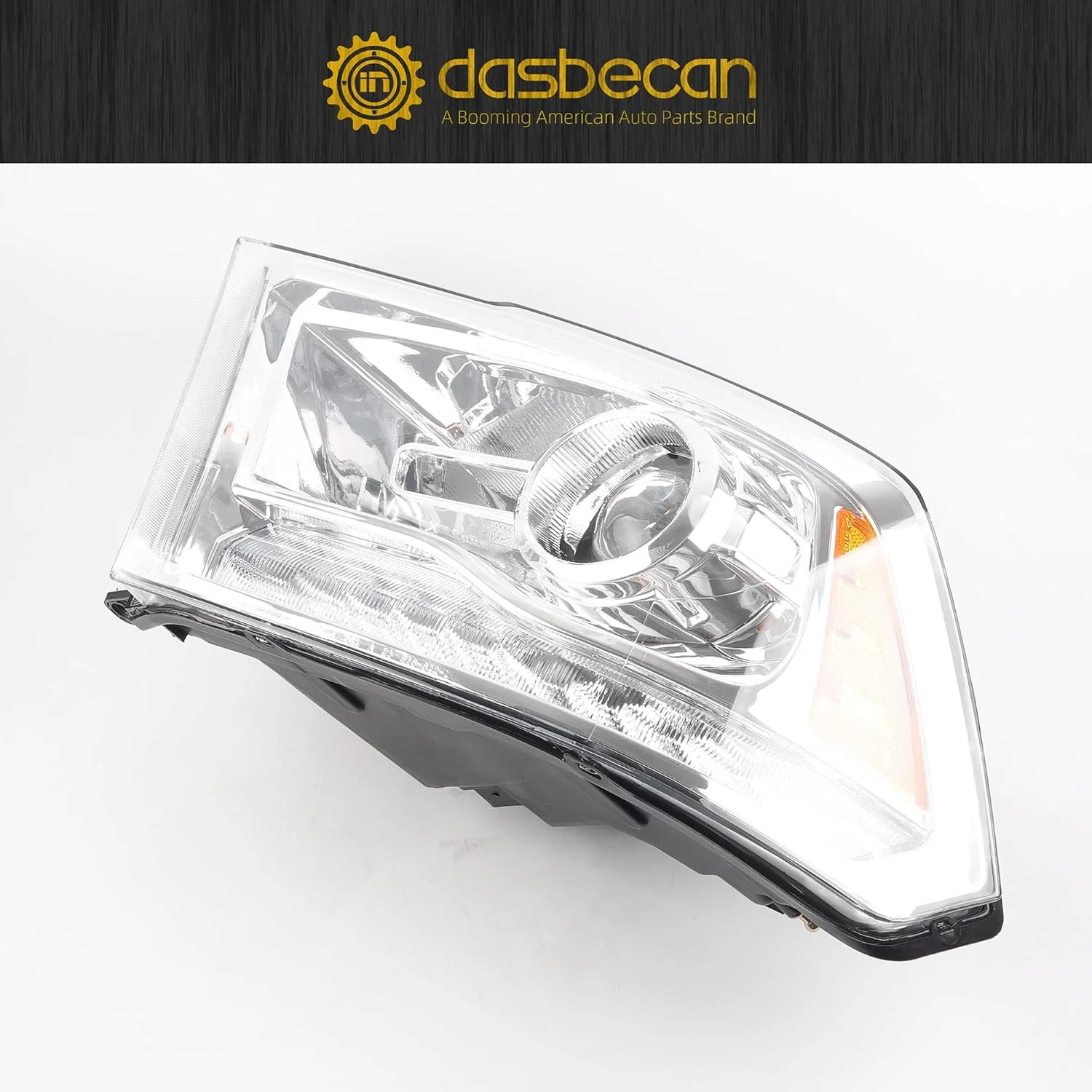 Dasbecan OE Projector Halogen Headlights w/LED Signal DRL Compatible With Dodge