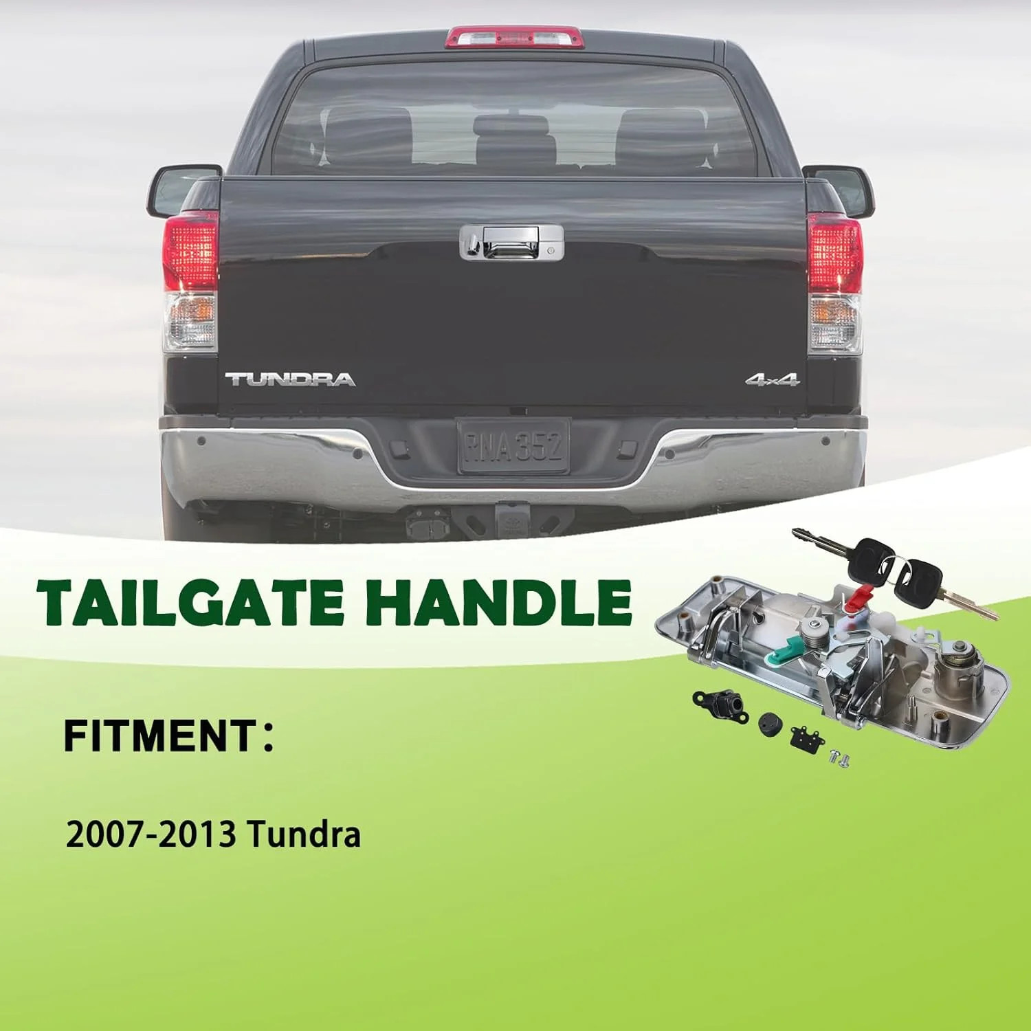 Chrome Tailgate Handle with Rear Camera Hole Liftgate Latch Handle with Key Lock