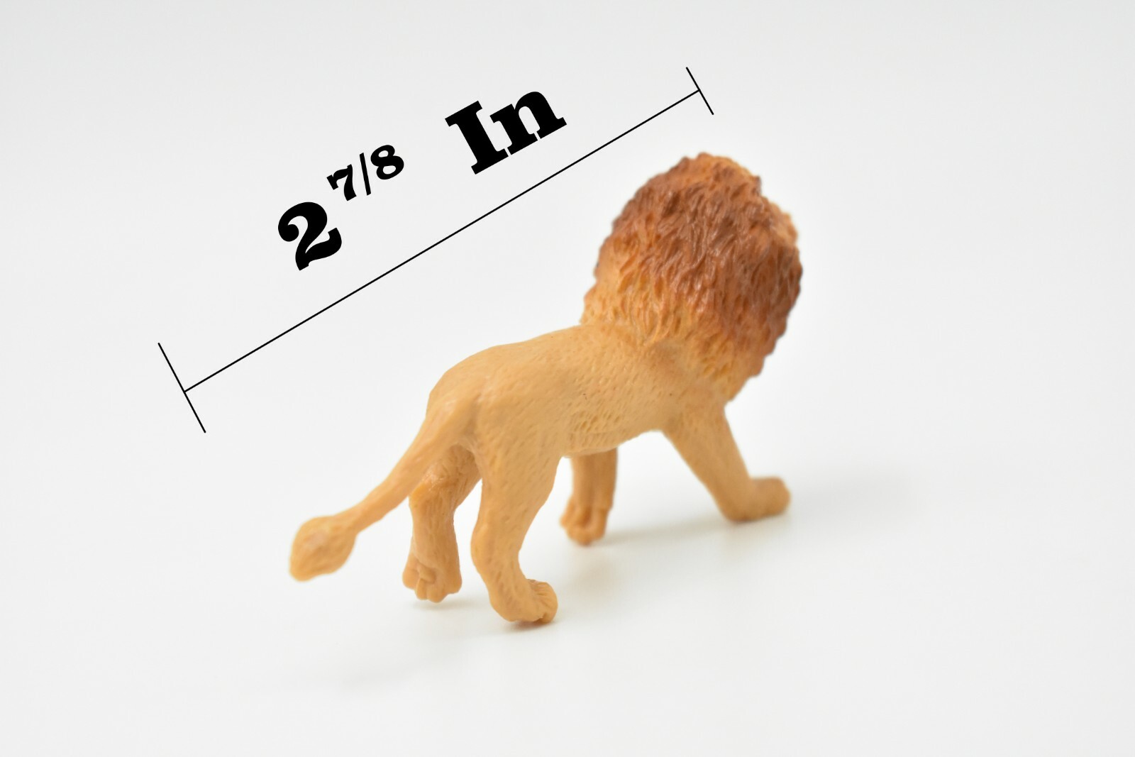 Lion, Small Plastic Animal 2 7/8 inches 1 1/2 inches tall – F3550 B17