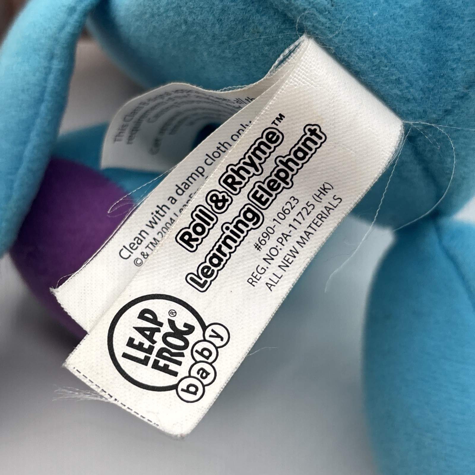 RARE Leapfrog Vintage Musical Roll & Rhyme Elephant Blue Leap Frog Toy WORKING
