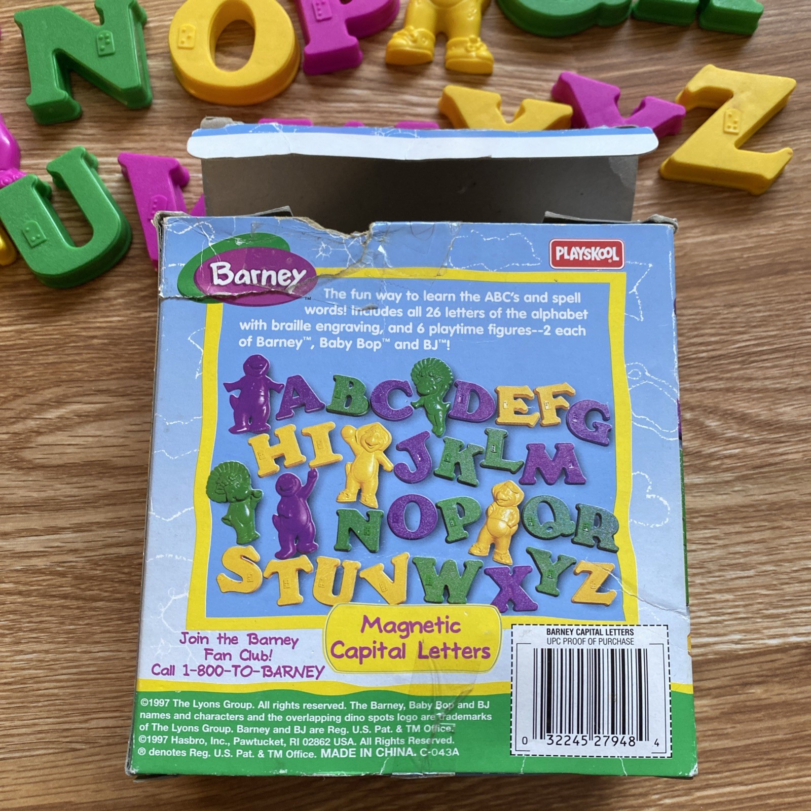 1997 Barney & Friends Magnetic Letters ABC Alphabet set BJ Baby Bop MISSING H!!!