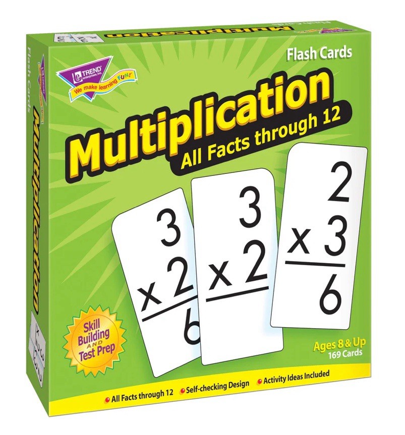 Trend Enterprises: Multiplication All Facts Through 12 Flash Cards, NEW