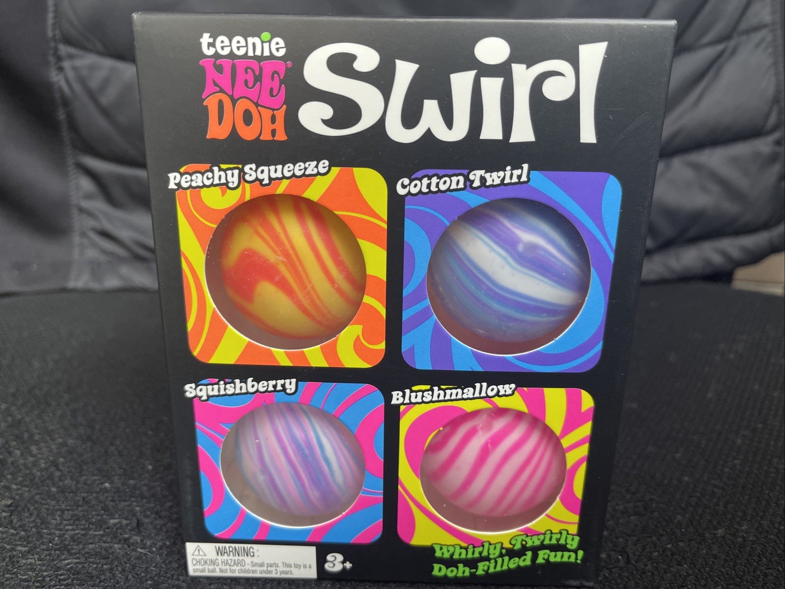 NeeDoh Teenie Swirl 4-pack, Nee Doh Mini Squishy Stress Balls, Set Of Four.