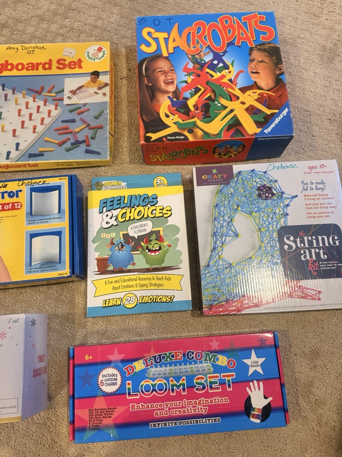 Lot Games Occupational Therapy Fine Motor Zones Pegboard Stacrobats Soccer