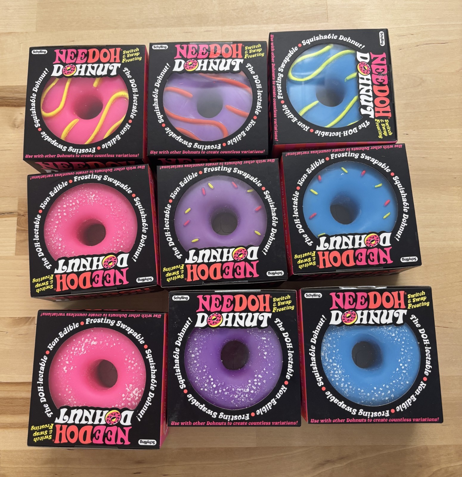 PINK – NeeDoh DohNut Squishy Stress Ball Sprinkle Donut Fidget Toy Schylling NEW