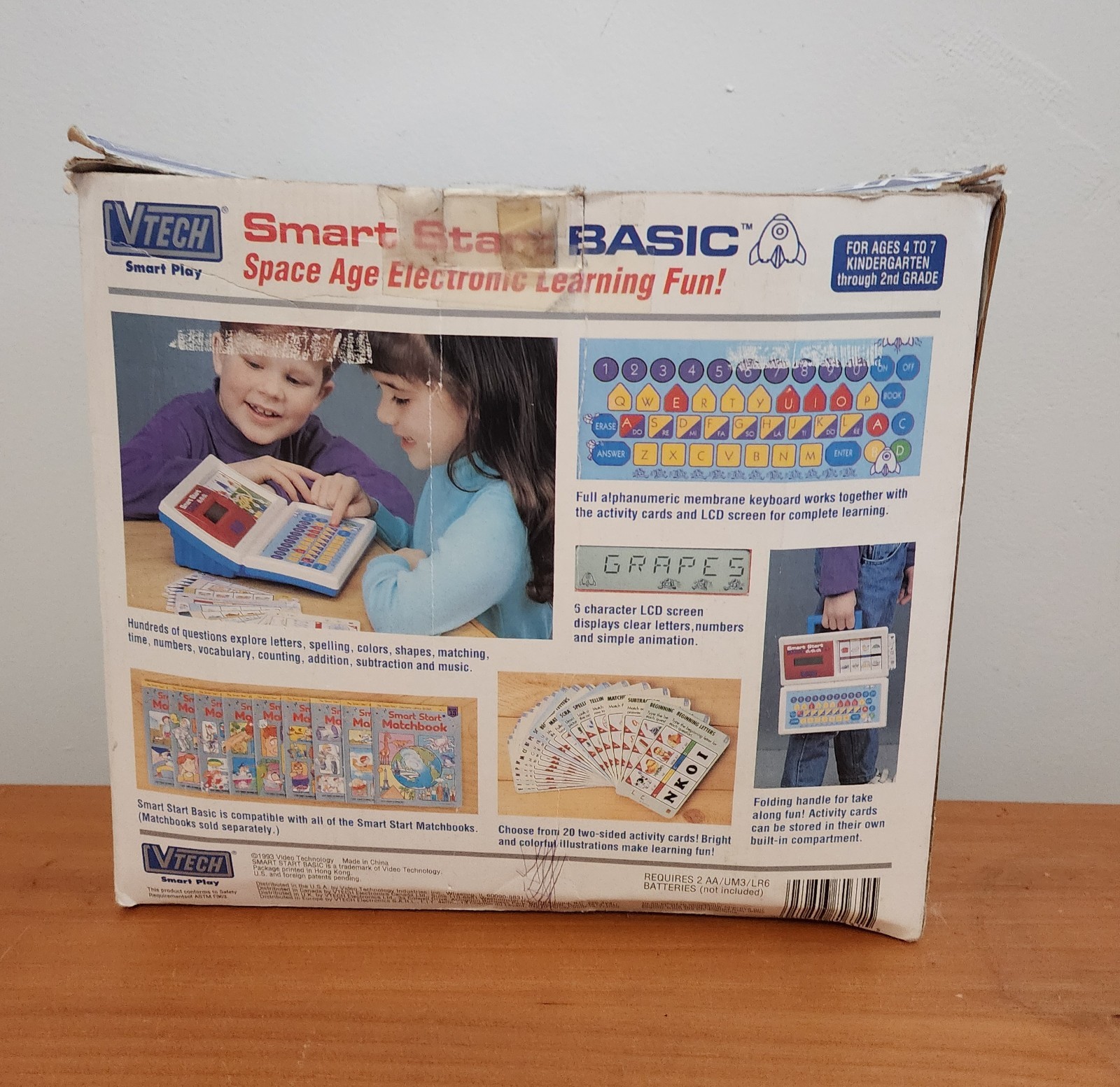 Vintage 1993 VTECH Smart Start Basic EDUCATIONAL Learning TOY + Cards & Books