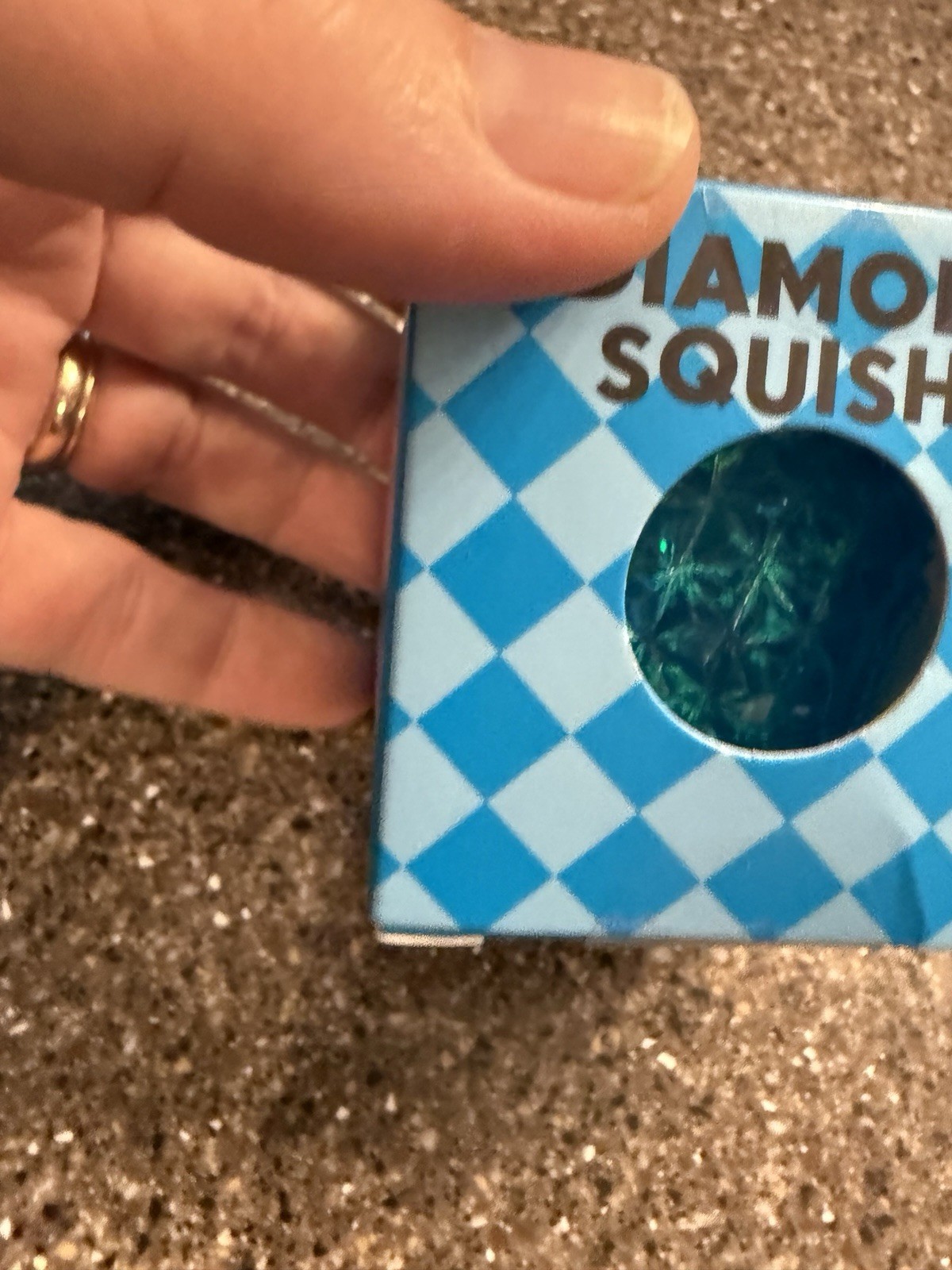 BLUE Diamond Squishy Stress Ball J’adore Glitter Sugar Texture NEW
