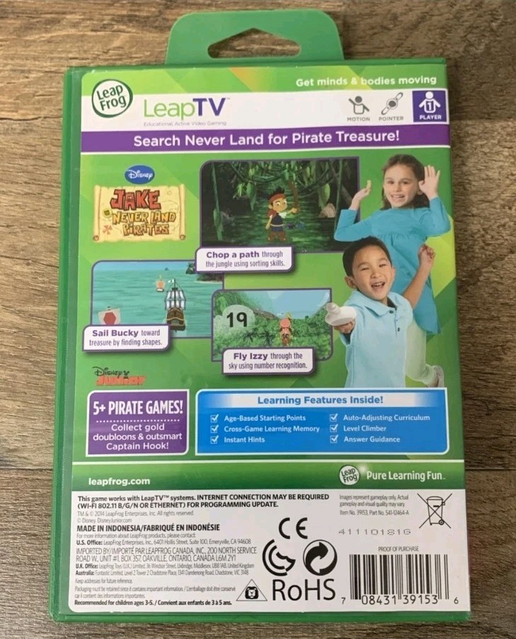 Leap Frog Leap TV Jake Never Land Pirates Game Complete