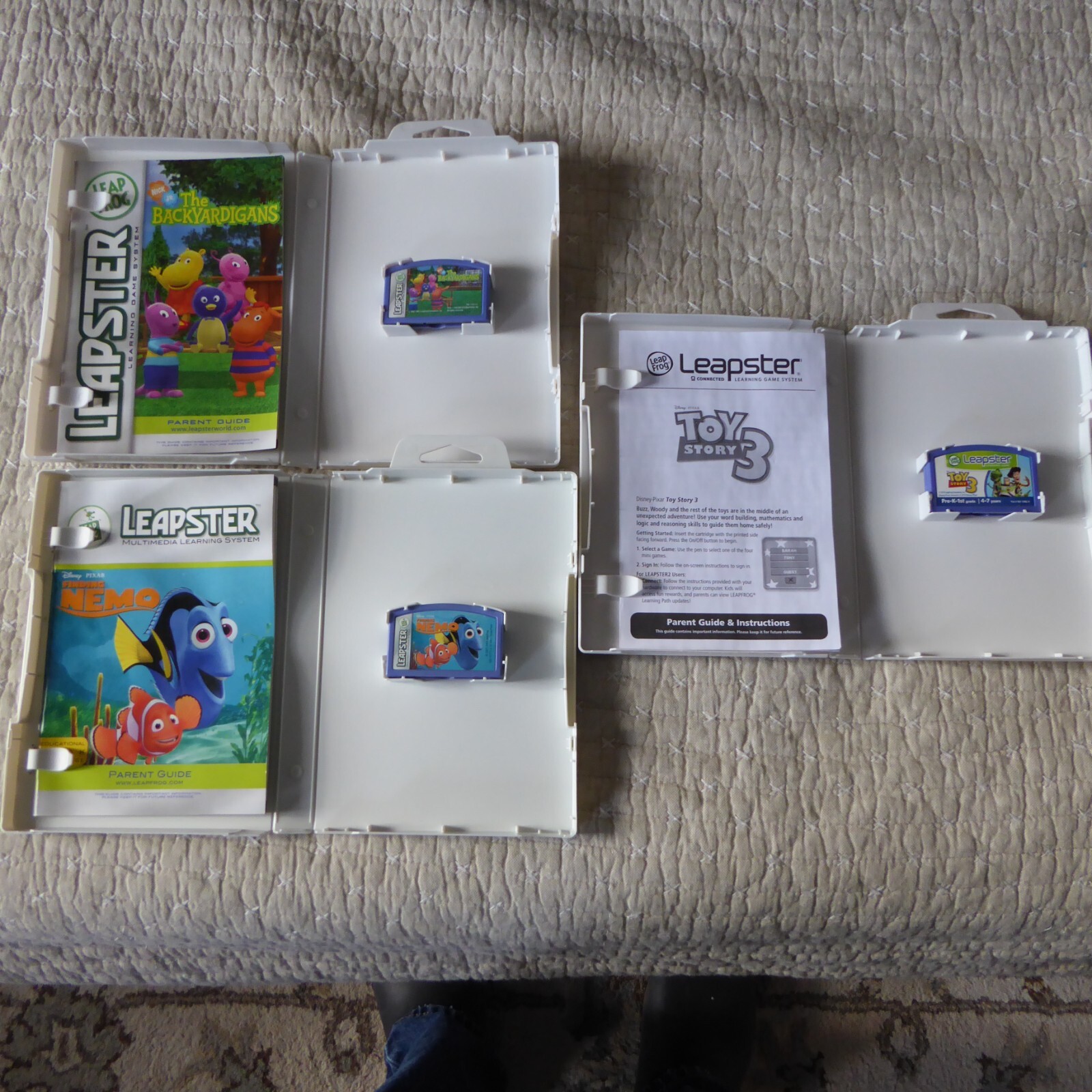 Leap Frog Leapster Learning Game Lot – Finding Nemo & Toy Story + Backyardigans