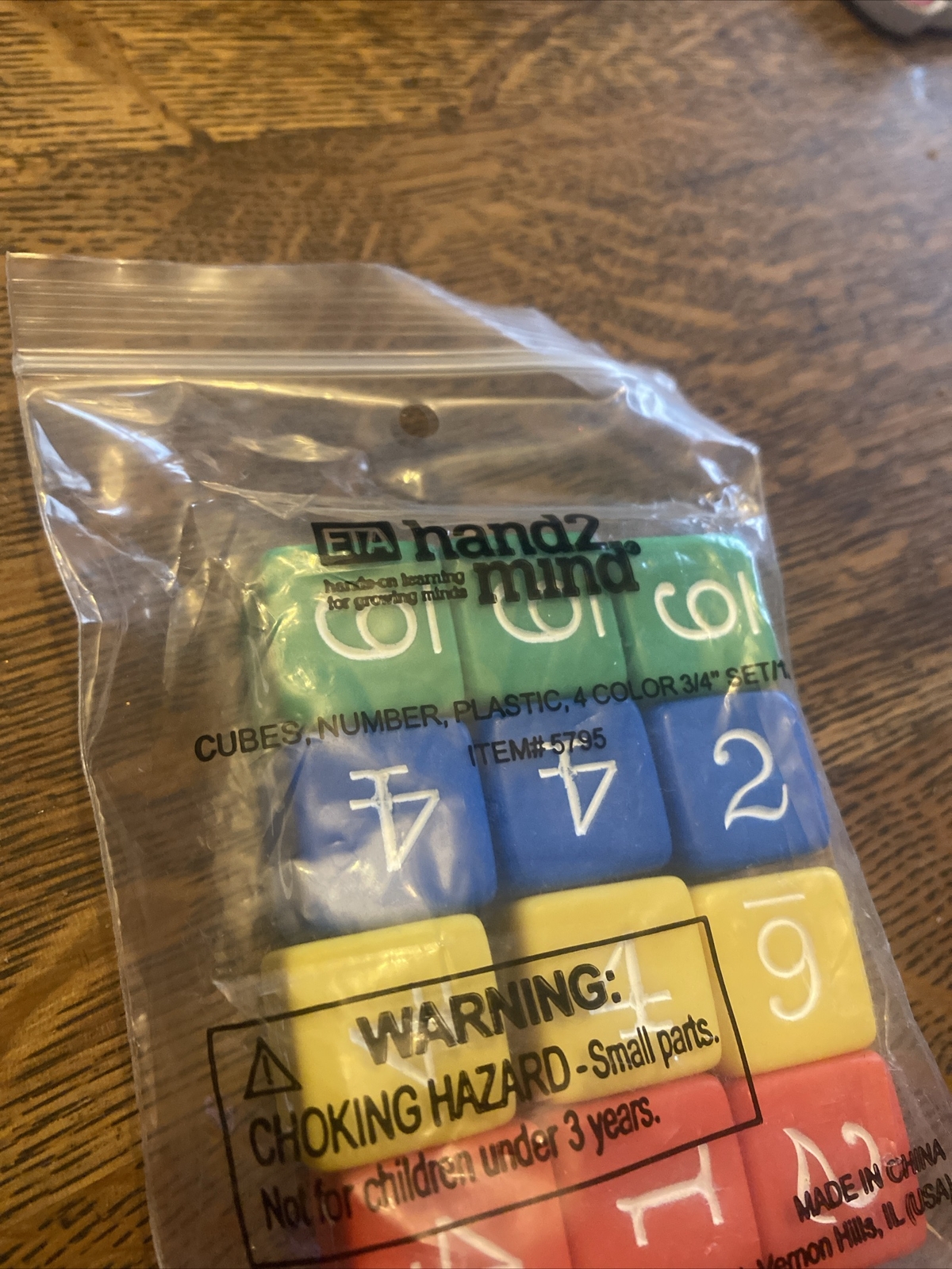 hand2mind Cubes, Numbers, Dice, 4 Colors Set Of 12 New