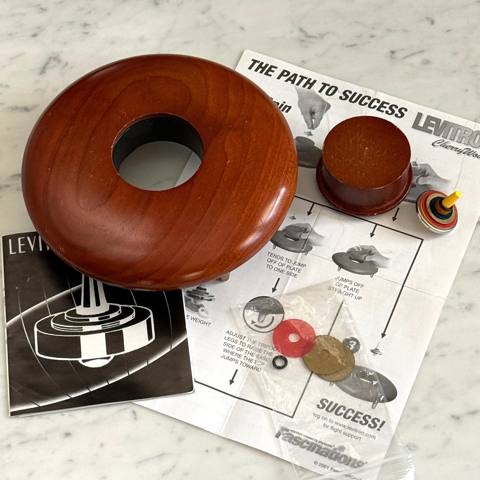 Levitron Cherry Wood Anti-Gravity Top by Fascinations – Complete, Box & Extras