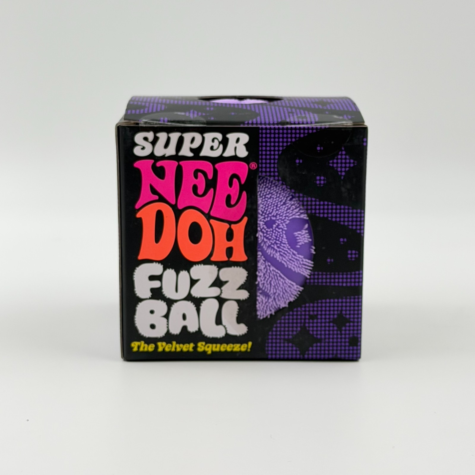 NeeDoh Super Fuzz Ball XL Velvet Squeeze Purple Fuzzball Squeeze Stress Ball