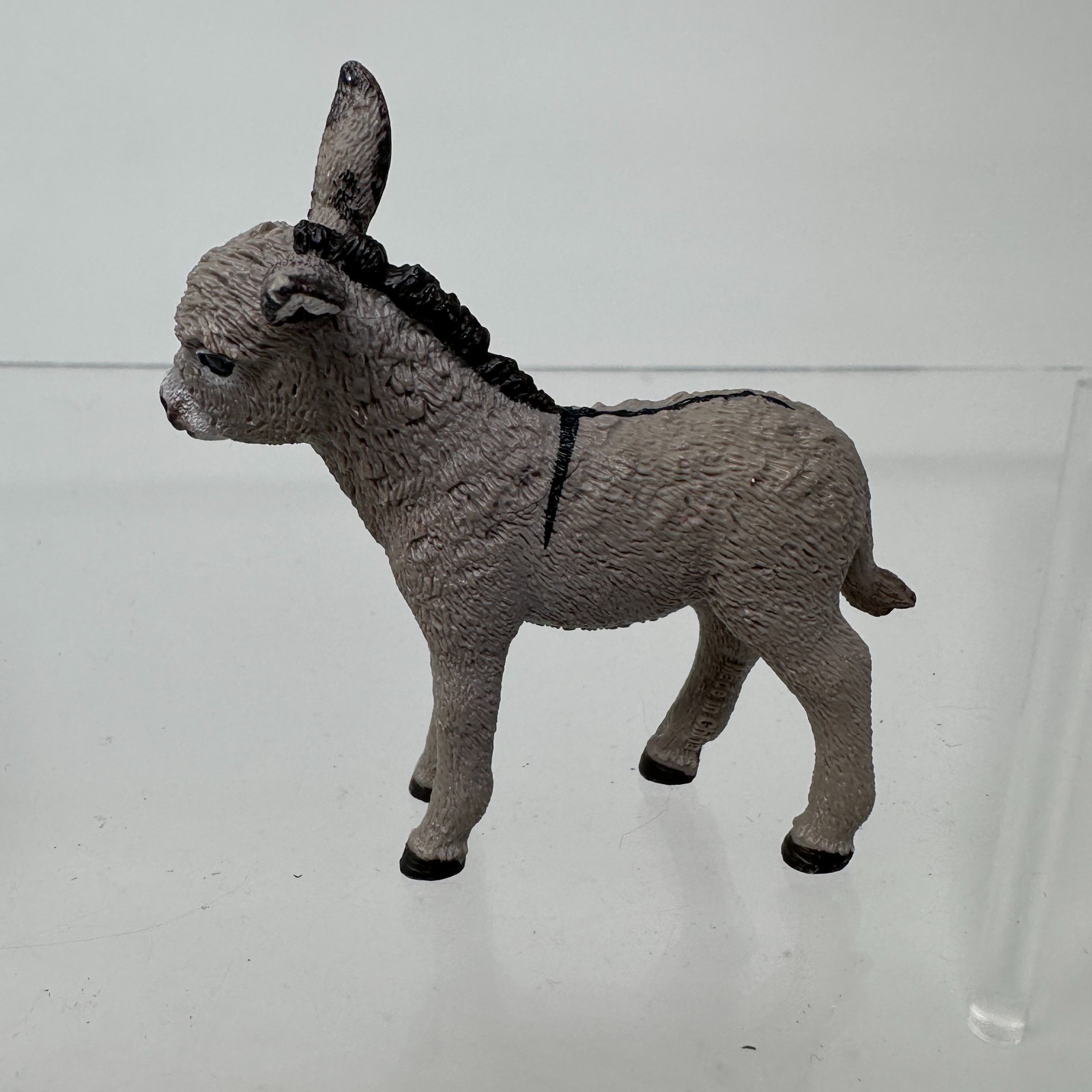 Schleich Donkey Foal Figure Gray Wildlife Zoo Baby Animal Figurine 2.5″ 2013