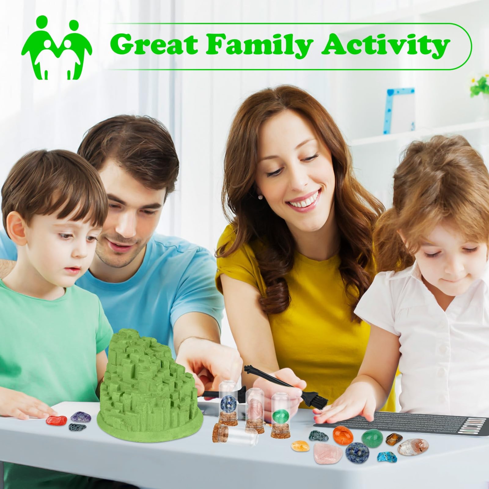 Gemstone Dig Kit (Unique Shape),Great STEM Science Kit for Kids- Excavate Your O