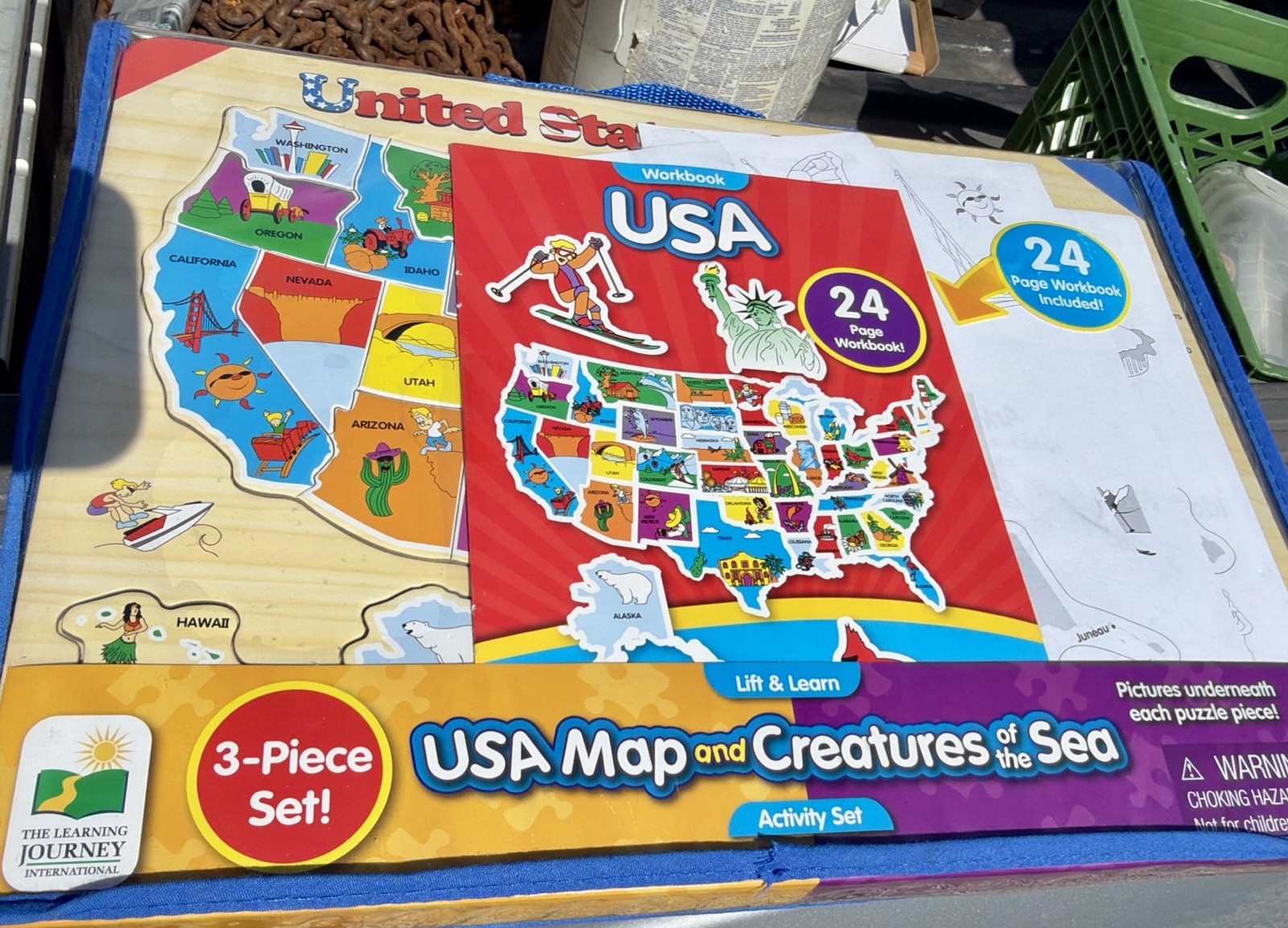 Learning Journey Lift & Learn USA Map & Creatures of the Sea Activity 3-Pc Set