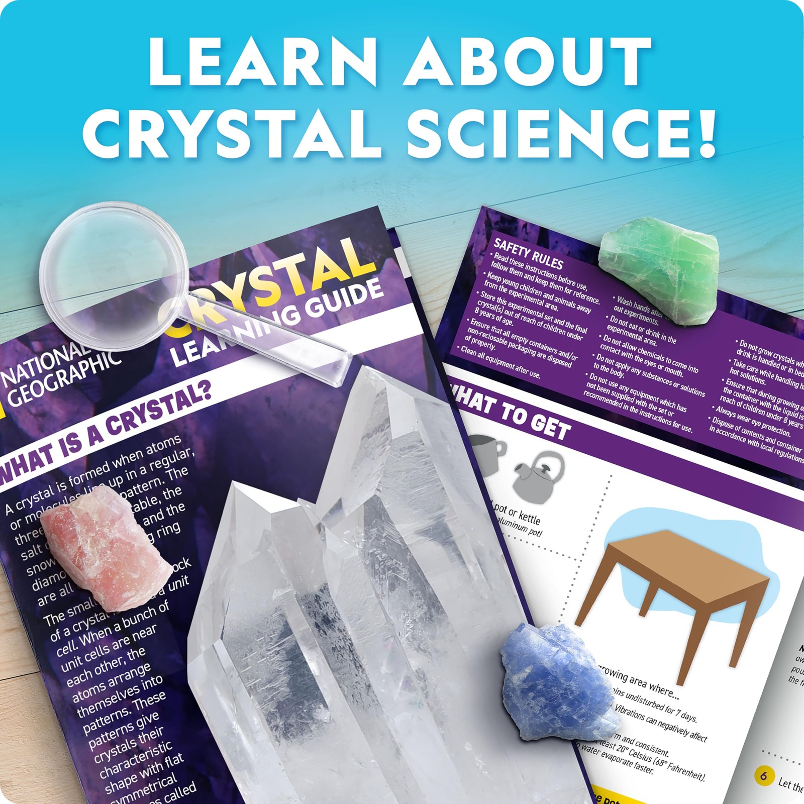 Blue Marble National Geographic Mega Crystal Growing Kit For Kids- Grow 8