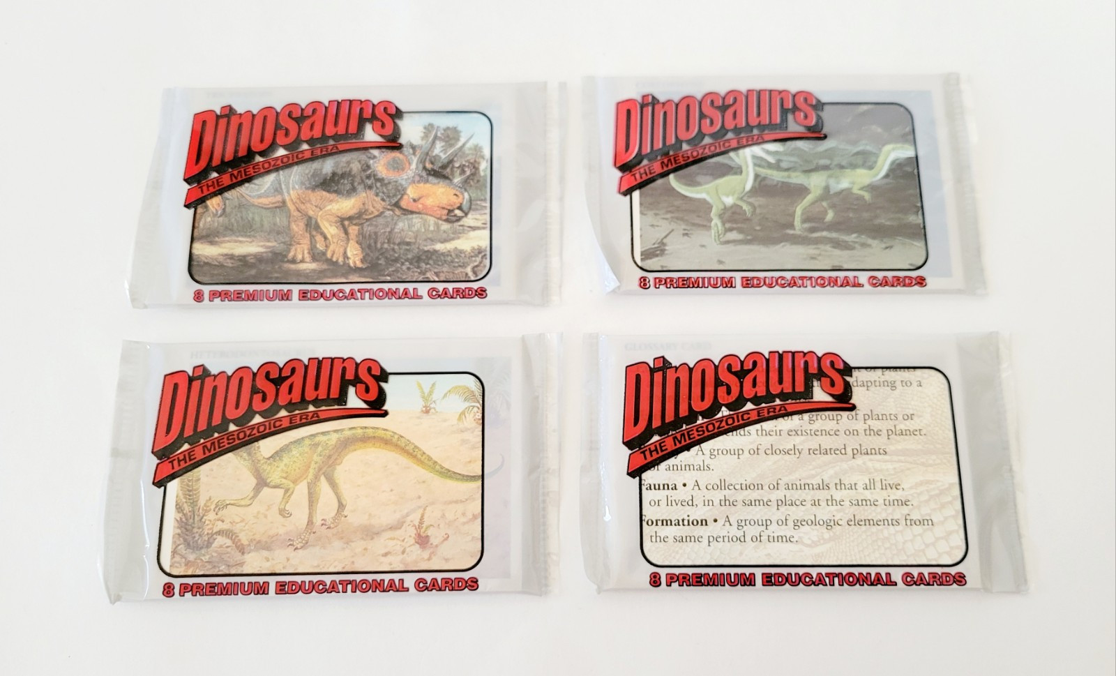 Dinosaurs The Mesozoic Era Redstone Marketing 1993 LOT OF 4 PACKS