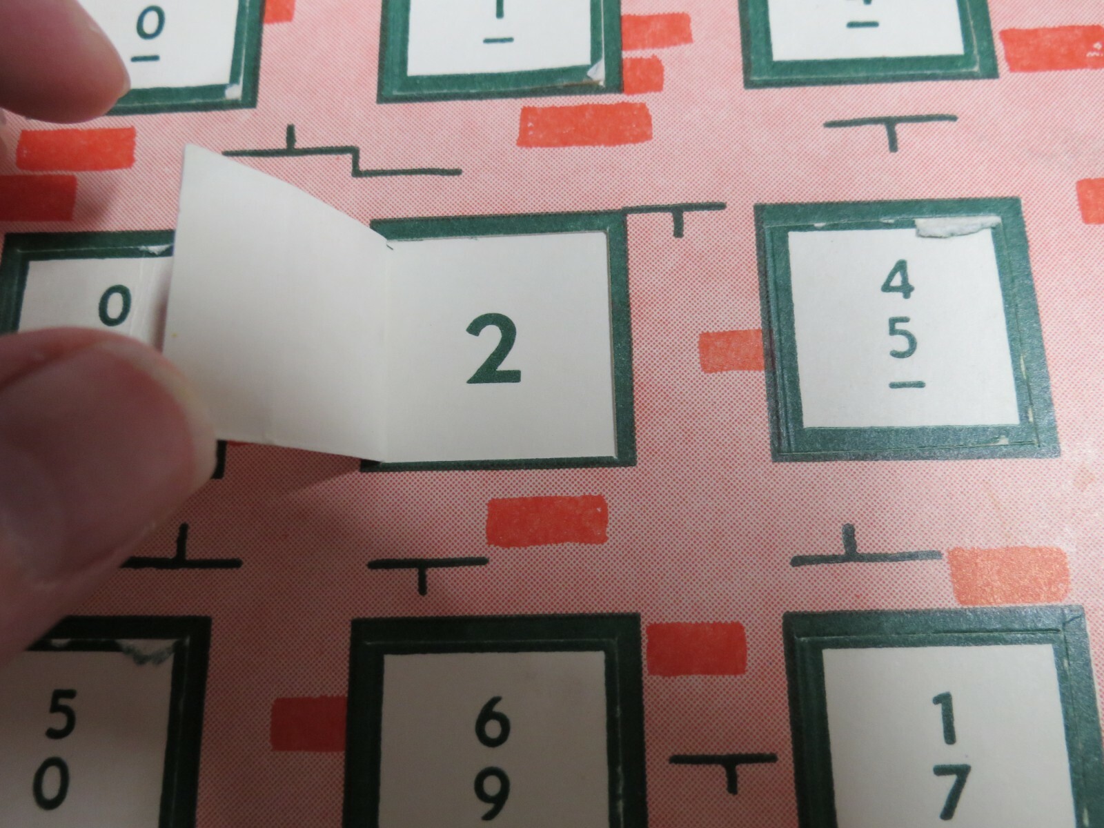 Vintage Set of 15 Math Flash Cards Practice Addition Brick House Building Flaps