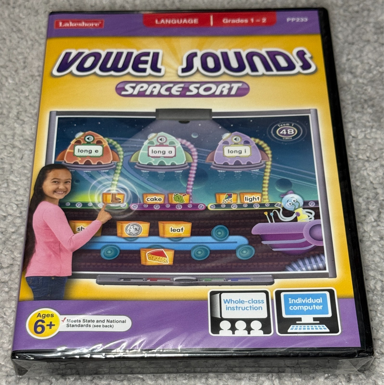 Vowel Sounds Space Sort Interactive Game Lakeshore PC/MAC NEW