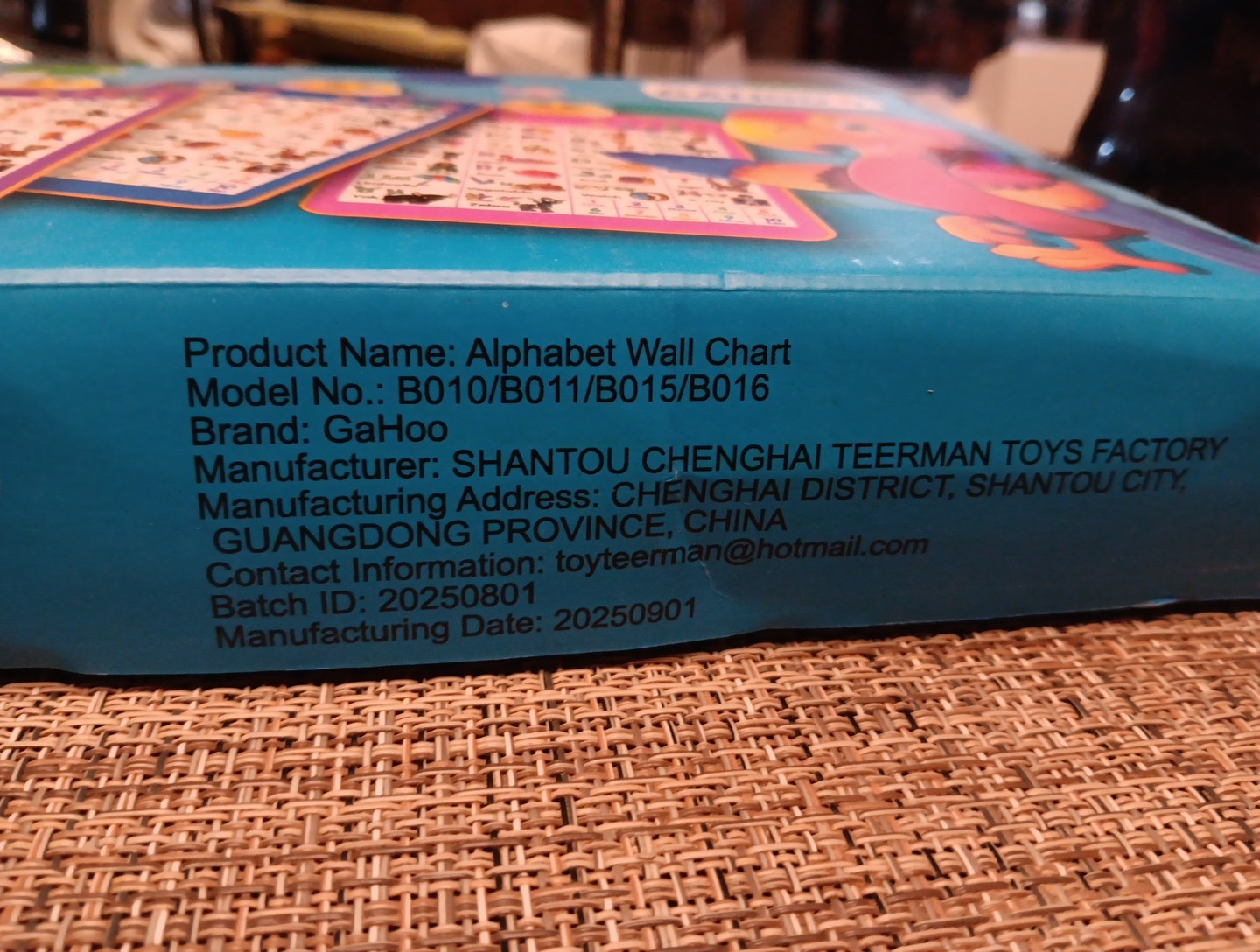 Gahoo CLICK TO READ Wall Chart Letters Numbers Colors Shapes Animals 12M+ NIB