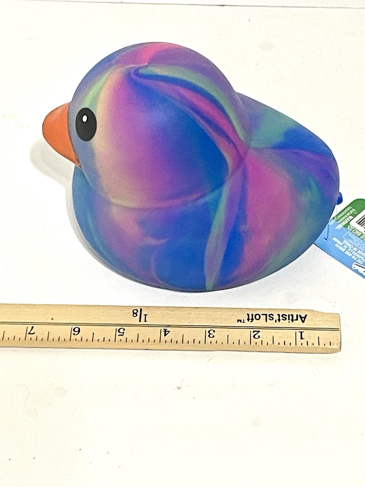 Sunny Days Jumbo Squeezy Duck – Tie-Dye Blue Squishy Stress Relief Toy – New