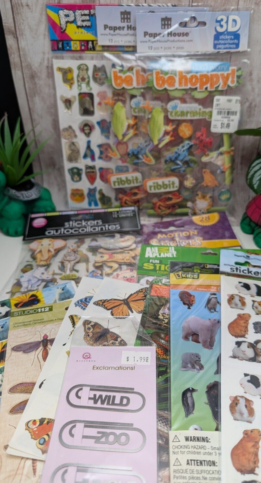 Huge Lot Animal Zoo Insect Reptile Butterfly Bird Tiger Lion Panda Stickers