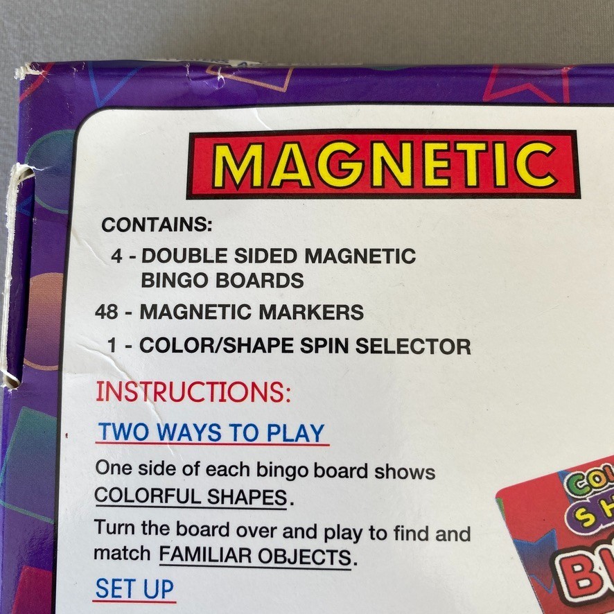 Smethport Magnetic Color & Shape Bingo Game 2007 2-4 Players Ages 4+ USA