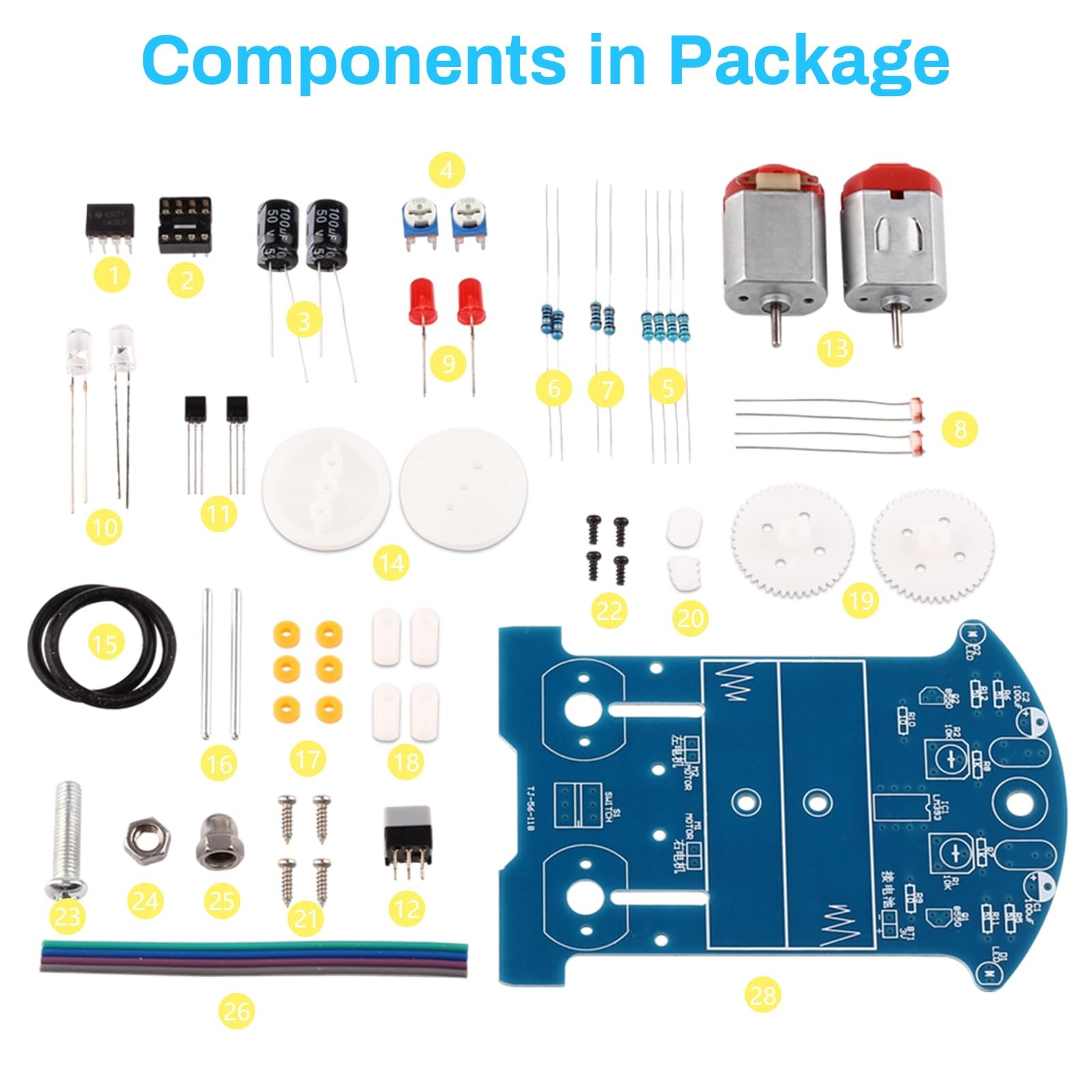 Line Following Robot Car Kit Beginners Soldering Practice STEM Educational Kit