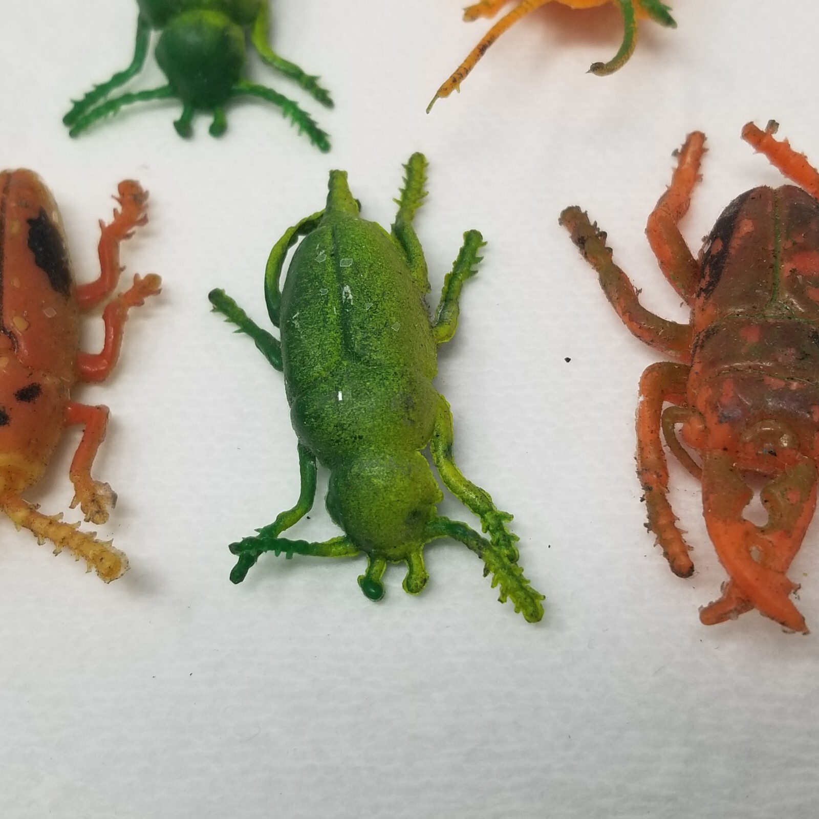Insects Bendable Plastic Set of 5 1960s Hong Kong Colorful Disgusting