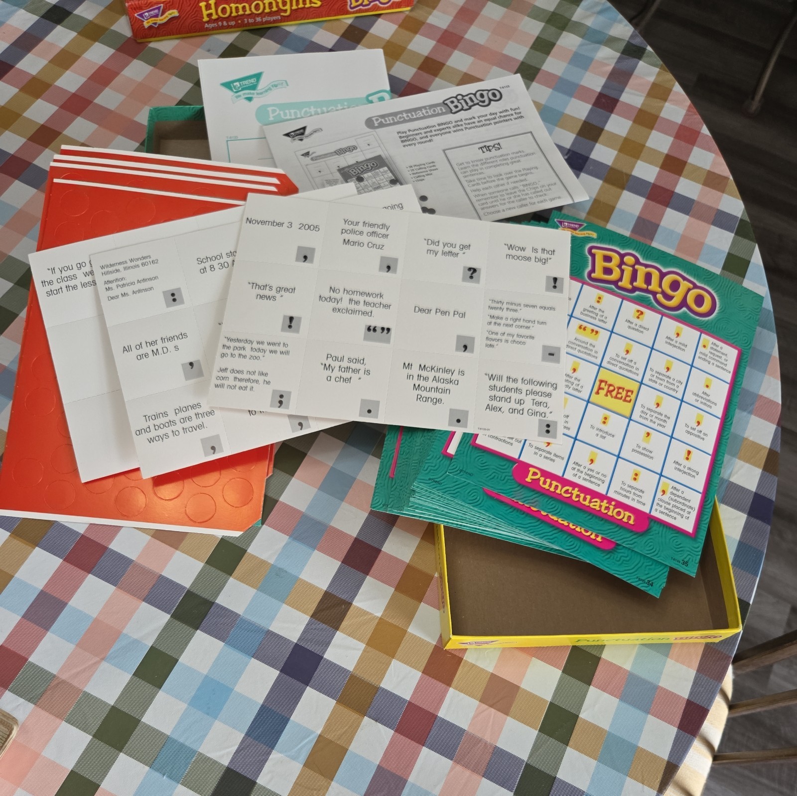 Punctuation Bingo Board Game Learning Reading Language Skills Fun Kids Gift L@@K