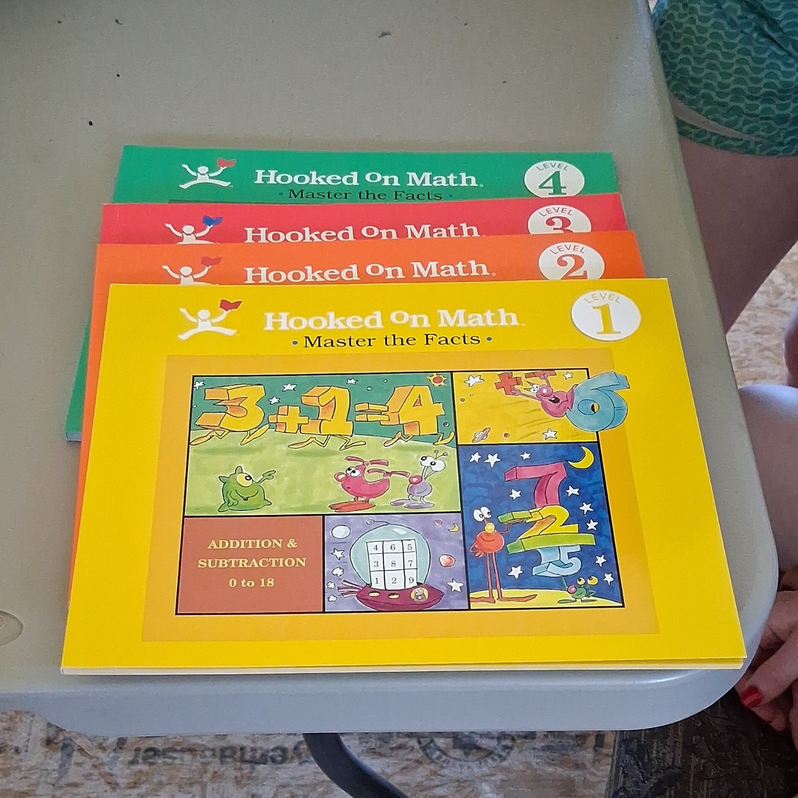 Hooked On Math Master the Facts Workbooks Set Levels 1-4 Ages 4-7 8-11